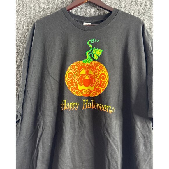 Happy Halloween Graphic T-Shirt 3XL Black Delta Pro Weight Pumpkin Design New - Picture 2 of 8